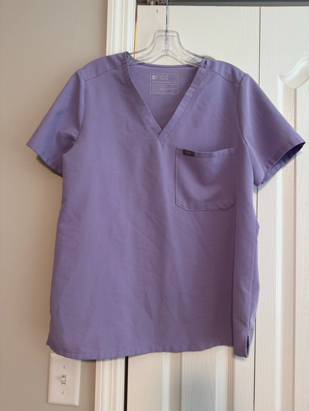 Figs Lavender V-Neck Scrub Top and Bottom